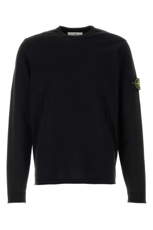Black cotton sweater Black STONE ISLAND (L1S155100062S00B9)