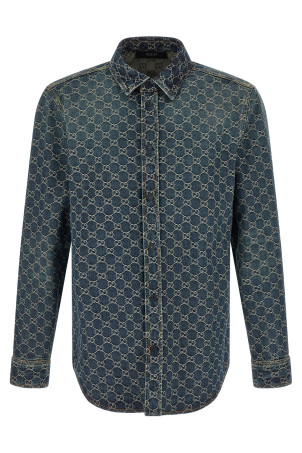 GG jacquard shirt Blue