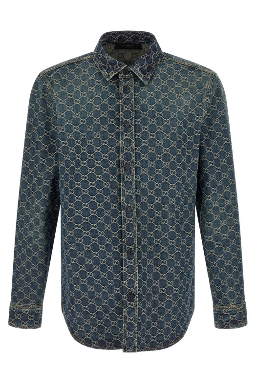 GG jacquard shirt Blue