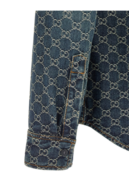 GG jacquard shirt Blue