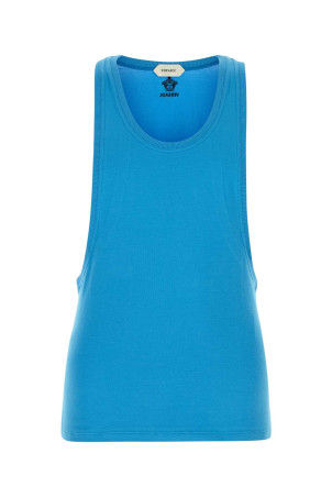 Light blue stretch cotton tank top VERSACE (10247251A17888)