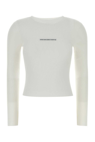 White stretch nylon t-shirt ALEXANDER WANG (1KC2261036)