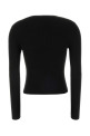 Black stretch nylon t-shirt White ALEXANDER WANG (1KC2261036)