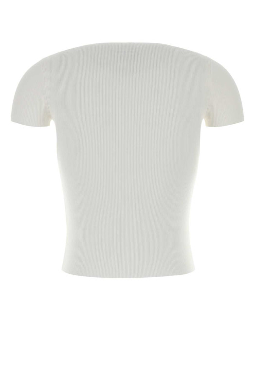 White stretch nylon t-shirt White ALEXANDER WANG (1KC2261037)
