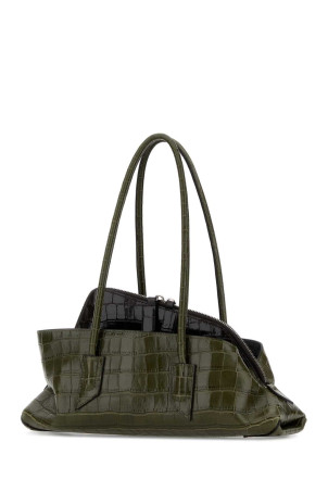 Army green leather small La Passeggiata shoulder bag THE ATTICO (260WAH00058LBT155PR)