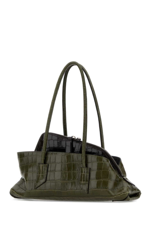 Army green leather small La Passeggiata shoulder bag THE ATTICO (260WAH00058LBT155PR)