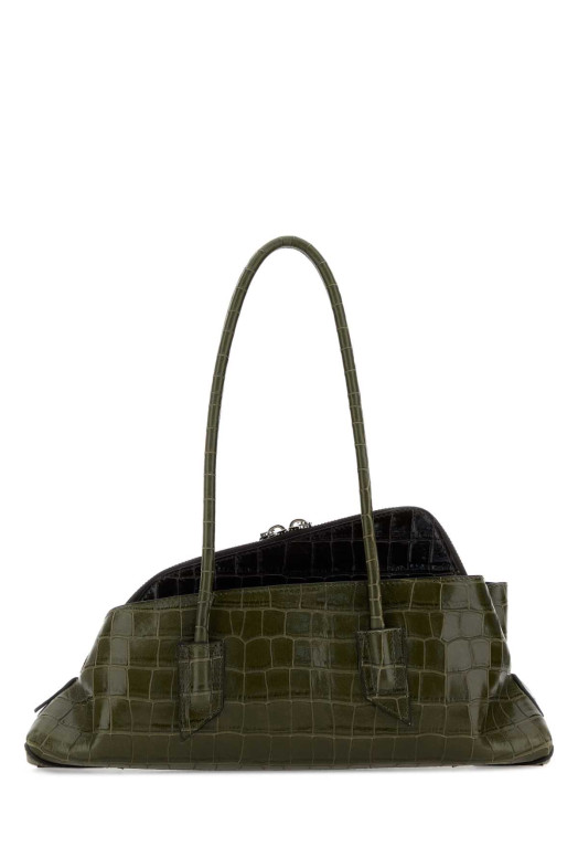 Army green leather small La Passeggiata shoulder bag THE ATTICO (260WAH00058LBT155PR)