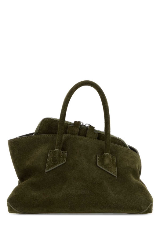 Army green suede mini La Passeggiata handbag THE ATTICO (260WAH00063LBT007AA)