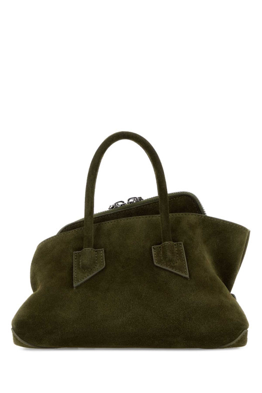 Army green suede mini La Passeggiata handbag THE ATTICO (260WAH00063LBT007AA)