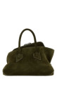 Army green suede mini La Passeggiata handbag THE ATTICO (260WAH00063LBT007AA)