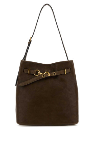 Brown nappa leather Aventure bucket bag MIU MIU (5BE1012BBL)