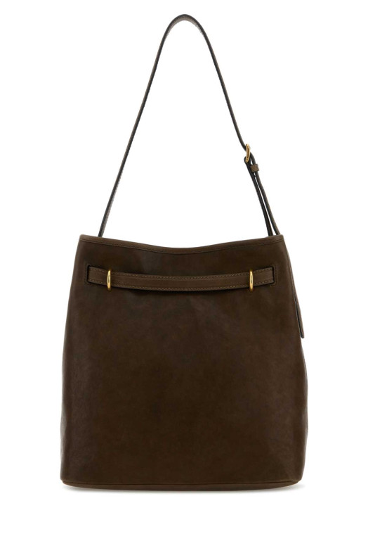 Brown nappa leather Aventure bucket bag MIU MIU (5BE1012BBL)