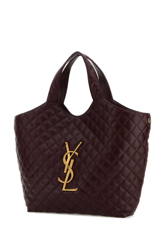 Aubergine nappa leather Icare shopping bag SAINT LAURENT (698651AAANG)