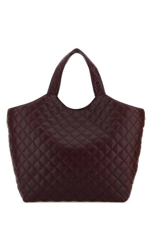 Aubergine nappa leather Icare shopping bag SAINT LAURENT (698651AAANG)