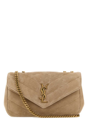 Beige suede small LouLou shoulder bag SAINT LAURENT (801437AAEY6)