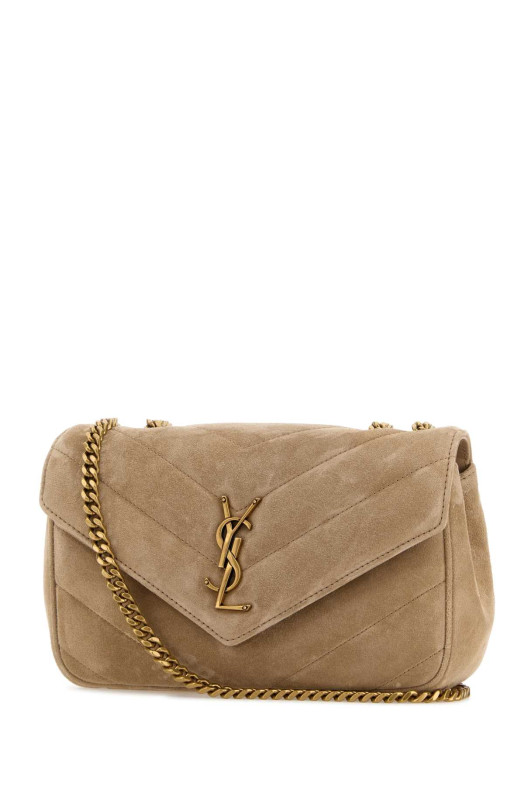 Beige suede small LouLou shoulder bag SAINT LAURENT (801437AAEY6)