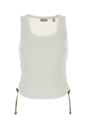 White stretch cotton tank top BURBERRY (8123631)