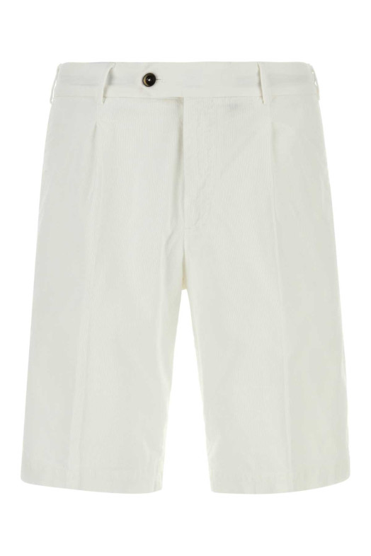 White stretch corduroy bermuda shorts PT TORINO (CBBTJKZA0CL1VT97)