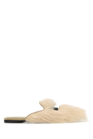 Sand shearling slippers DOLCE & GABBANA (CI0224A9Y93)