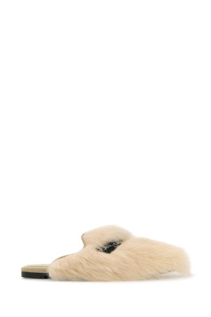 Sand shearling slippers DOLCE & GABBANA (CI0224A9Y93)