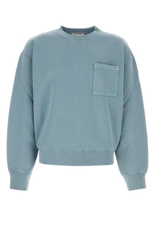 Powder light-blue cotton sweatshirt MARNI (FUMU0151GXUSCY95)