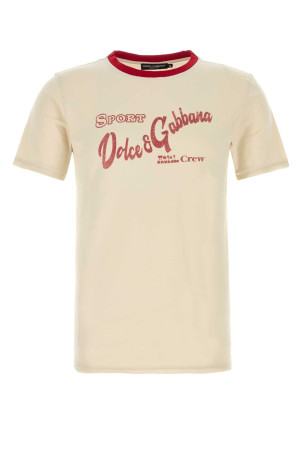Ivory cotton t-shirt DOLCE & GABBANA (G8TI9TG7POX)
