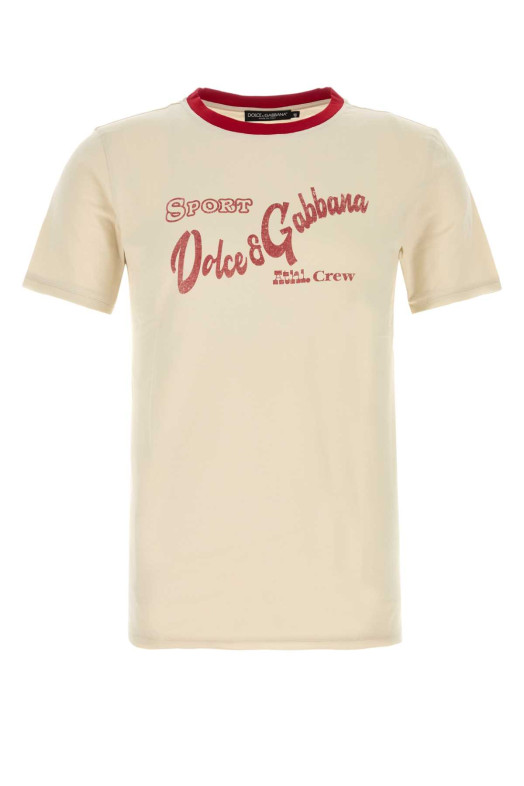 Ivory cotton t-shirt DOLCE & GABBANA (G8TI9TG7POX)