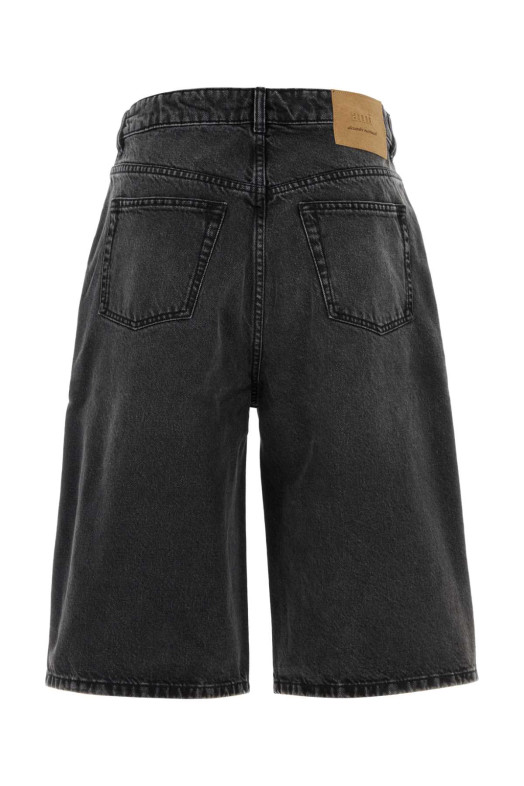 Black denim bermuda shorts Black AMI (HSO838DE0124)
