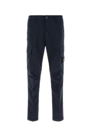 Navy blue stretch cotton cargo pant Black STONE ISLAND (L1S153100032S0A10)