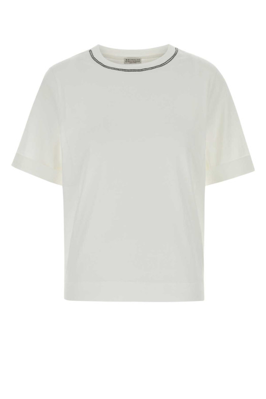 White cotton t-shirt BRUNELLO CUCINELLI (M0T81BZ100)