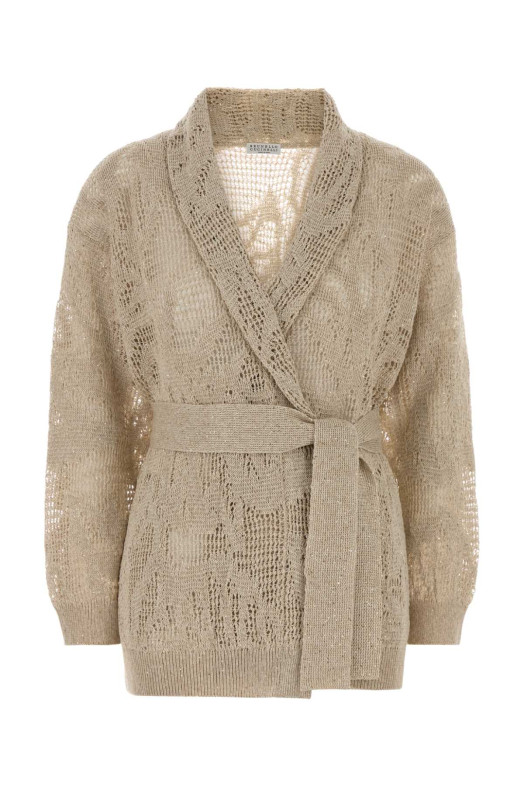 Beige crochet cardigan BRUNELLO CUCINELLI (MDT771006)