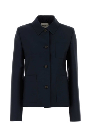 Navy blue mohair blend blazer MIU MIU (MH2057SOOO12I1)