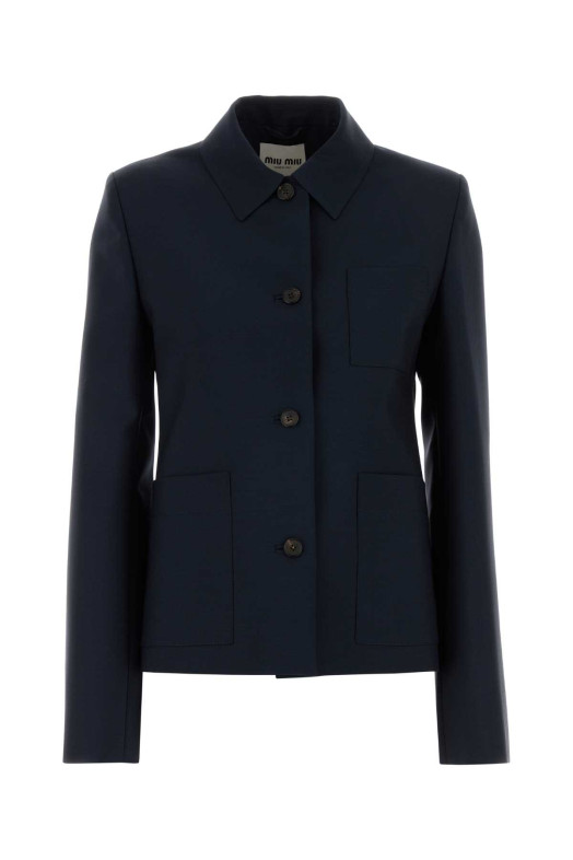 Navy blue mohair blend blazer MIU MIU (MH2057SOOO12I1)