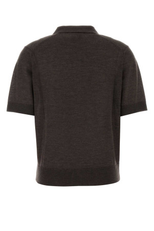 Dark brown cashmere Migo polo shirt LOULOU DE SAISON (MIGO)