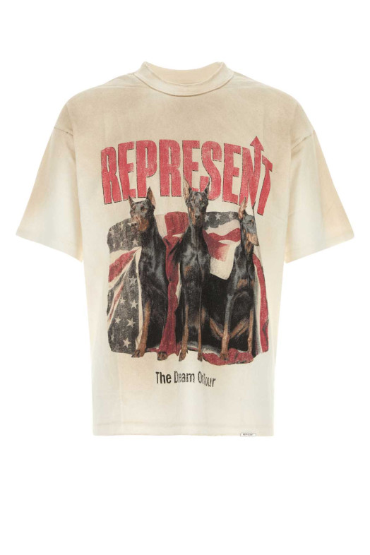 Sand cotton blend oversize t-shirt REPRESENT (MLM100593)