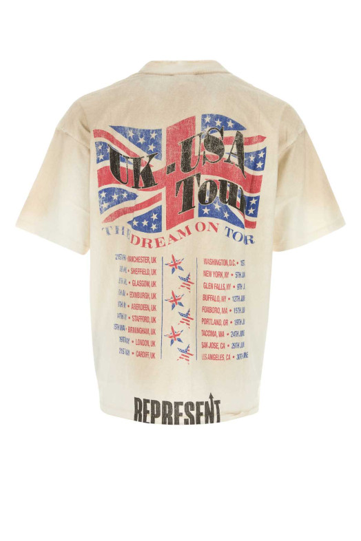 Sand cotton blend oversize t-shirt REPRESENT (MLM100593)