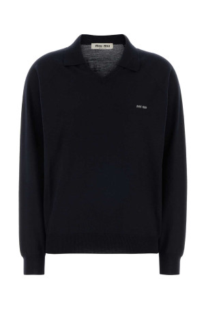 Midnight blue wool polo shirt MIU MIU (MML05JSOOO16WJ)