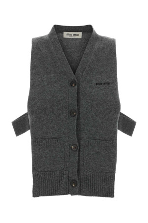 Dark grey cashmere vest MIU MIU (MMV380SOOO19RL)