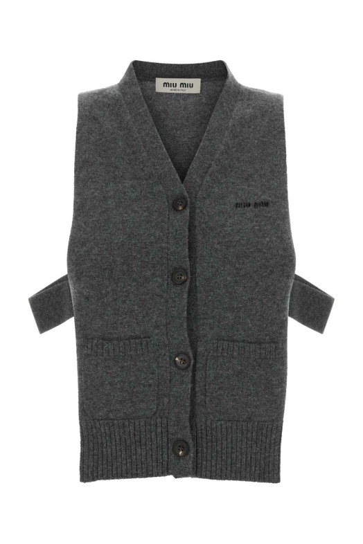 Dark grey cashmere vest MIU MIU (MMV380SOOO19RL)
