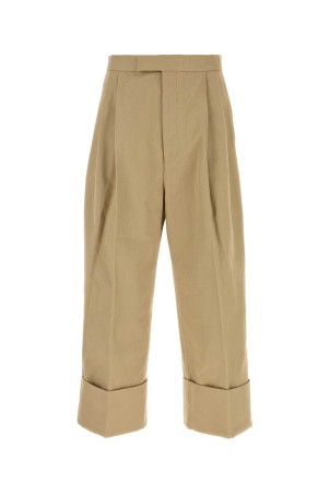 Beige cotton wide-leg pant Blue THOM BROWNE (MTC232AF0175)