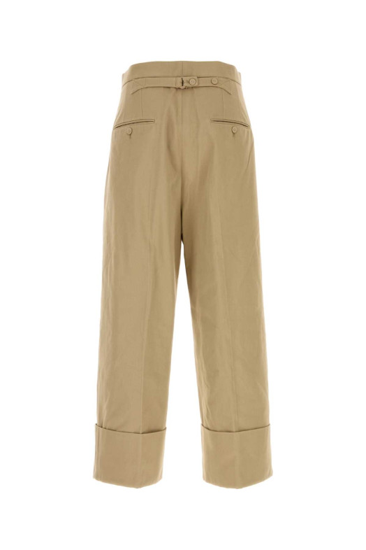 Beige cotton wide-leg pant Blue THOM BROWNE (MTC232AF0175)