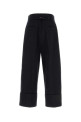 Navy blue cotton wide-leg pant Black THOM BROWNE (MTC232AF0175)