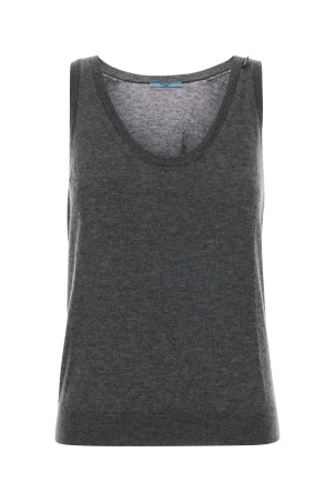 Dark grey cashmere tank top PRADA (P29C14SOOO19VK)
