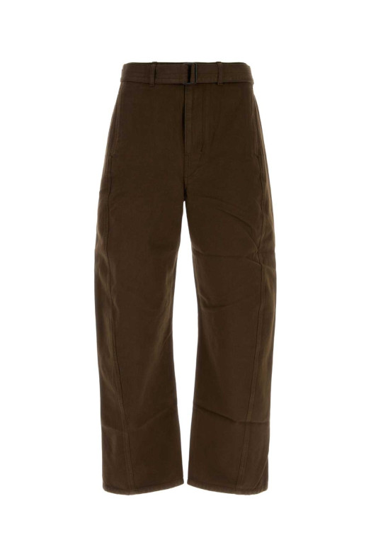 Chocolate cotton wide-leg pant LEMAIRE (PA326LD1068)
