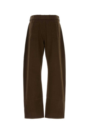 Chocolate cotton wide-leg pant LEMAIRE (PA326LD1068)