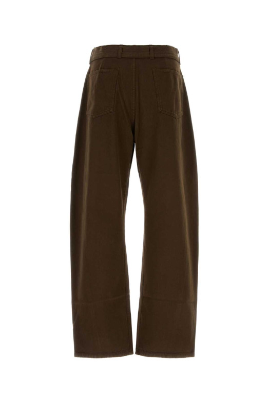 Chocolate cotton wide-leg pant LEMAIRE (PA326LD1068)