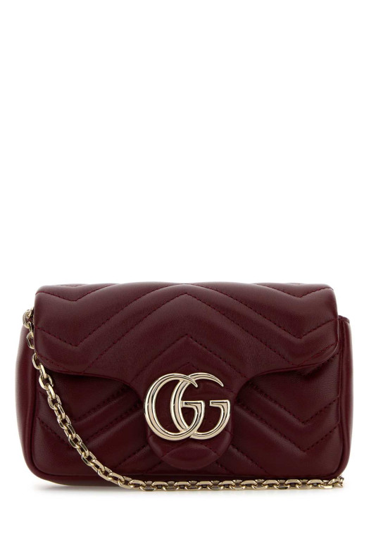 Burgundy leather mini GG Marmont shoulder bag GUCCI (841290AAFAX)