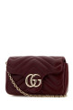 Burgundy leather mini GG Marmont shoulder bag GUCCI (841290AAFAX)