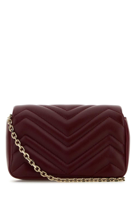 Burgundy leather mini GG Marmont shoulder bag GUCCI (841290AAFAX)
