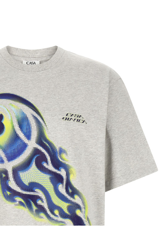 'Flaming Tennis Ball' T-shirt Gray